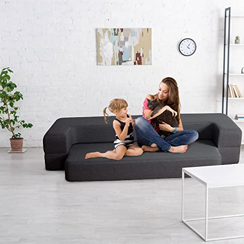 MAX WOTU 8 Inch Folding Bed Couch, Fold Out Couch Sofa Bed Memory Foam