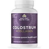 Ancient Nutrition Grass Fed Bovine Colostrum Superfood + Collagen Capsules | Grass Fed Bovine Colostrum, Supports Healthy Gut Microbiome and Immune System, Clinically Studied Lactoferrin &amp; Probiotics