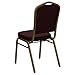 Flash Furniture Hercules Series Crown Back Stacking Banquet Chair, Set of 4, Burgundy Patterned Fabric/Gold Frame