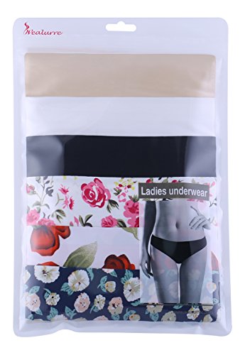 Wealurre Seamless Underwear Invisible Bikini No Show Nylon Spandex Women Panties(826m 1+floral) - Thumbnail 7