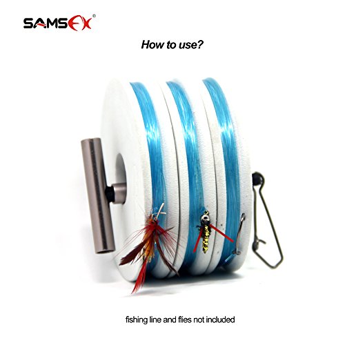 SAMSFX Tenkara Line Winder Rigging Foam Spools Sponge with Tippet Holders Combo for Fishing Line Leader Organizer Storage Accessories (Small Tippet Holder & 3 Rigging Foam Combo) - Thumbnail 5