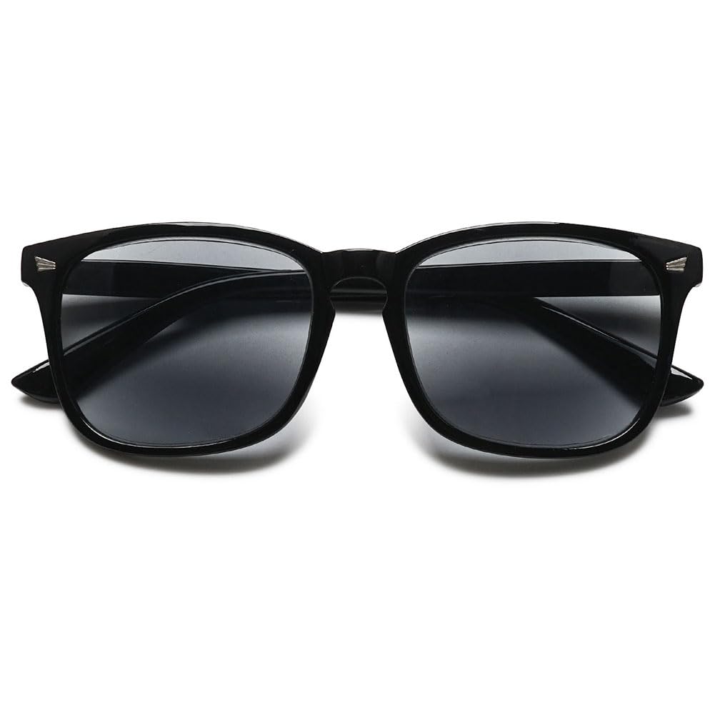 MAGIMODAC Womens Mens Reading Glasses Sunglasses Readers UV400 Protection Light Black 1.5+