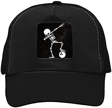 GHFDD1DF6 Dab Skeleton Dabbing Bowling Ball DIY Outdoor Patched Twill Mesh Cap Hats for Adults