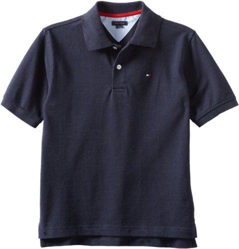 Tommy Hilfiger Big Boys' Short Sleeve Ivy Polo Shirt,Masters Navy,Large (16/18)