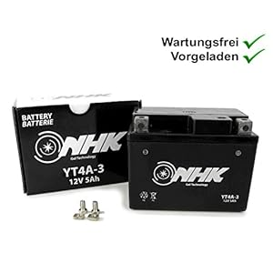 Onderhoudsvrije gelbatterij 5Ah compatibel met Vespa Primavera 50 2T 13- ZAPC532, Vespa LX 50 2T ZAPC381, Vespa ET2 50…