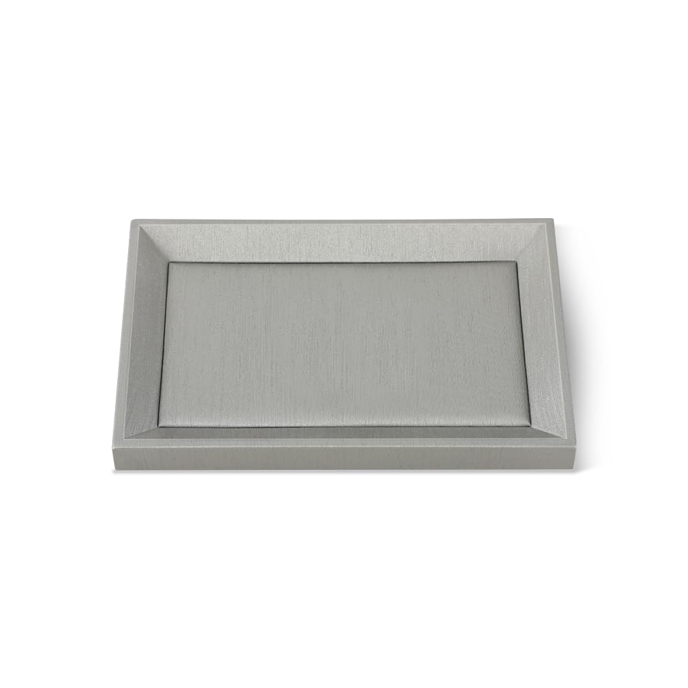 Photo 1 of Yinbeini Jewelry Flat Tray, Leather Tray,Premium Silver Jewelry Flat Tray,Jewelry Organizer Trays For Watch,Necklace,Ring,Pendants, Grey