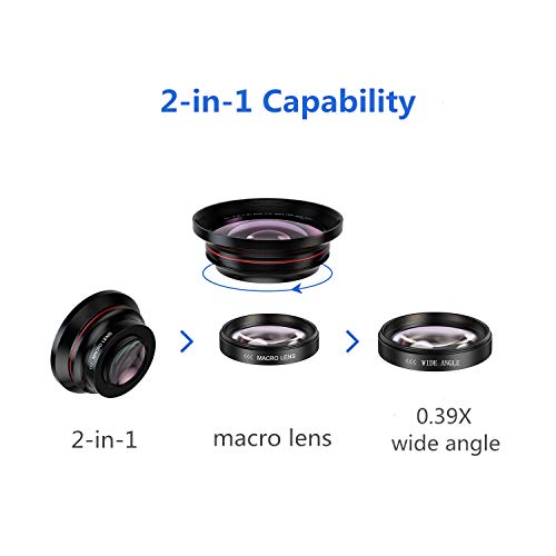 72MM 0.39x AOOE Professional HD Wide Angle Lens (w/Macro Portion) for Camcorder Camera No Distortion