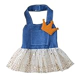 Woaills Dog Princess Apparel Clothes,Pet Bow Tutu Dress Skirt Costume (M, Blue)