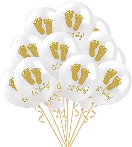 10pcs Boys Girls Footprints Latex Balloons Gender Reveal Oh Baby Printed Balloons Baby Shower Birthday Party Decorative Balloons