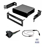 ASC Audio Car Stereo Dash Pocket Kit, Wire Harness, and Antenna Adapter for installing a Single Din Radio for select VW Volkswagen- See compatible Vehicles and info below