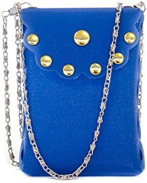 L.COLETTE Candy Jelly Cell Phone Up to 4.7 inches Holder and More with Chain Strap Mini Bag S059 (Blue)