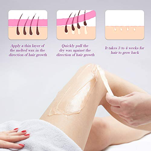 Wax Warmer, Hair Removal Home Waxing Kit with Wax Beans - Thumbnail 6