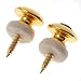 Kmise A1136 Mushrooms Head Guitar Strap Buttons Locks Gold Guitar Parts, 2 Pairs of 2 Piece