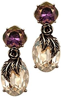 Nine ViceGold and Purple Dangle Earrings in Swarovski crystals