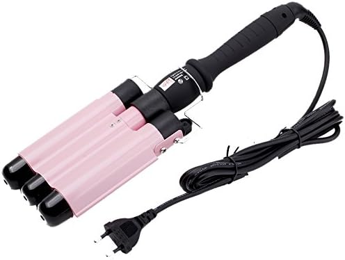 Pink Professional 32mm Electric Hair Curler Rollers Ceramic LCD Display Triple Barrel Waver Curling Curler Wand EU Plug
