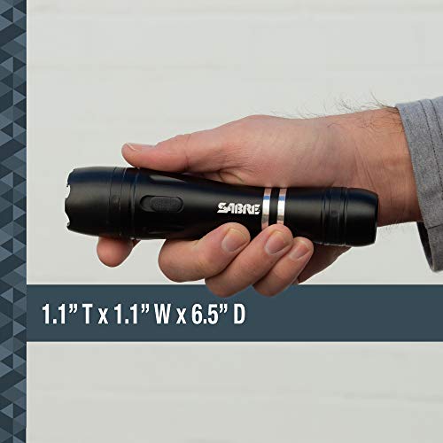 SABRE 2in1 Tactical Stun Gun with LED Flashlight, Self Defense Stun