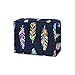 N. Gil Large Travel Cosmetic Pouch Bag (Feather Navy Blue)