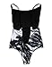 Qpladlse Women's One Piece Reversible Printed Swimwears(YM3005S) Palm Tree, Small