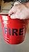 Fire Bucket Trash Can Flat Bottom RED FIRE Pail
