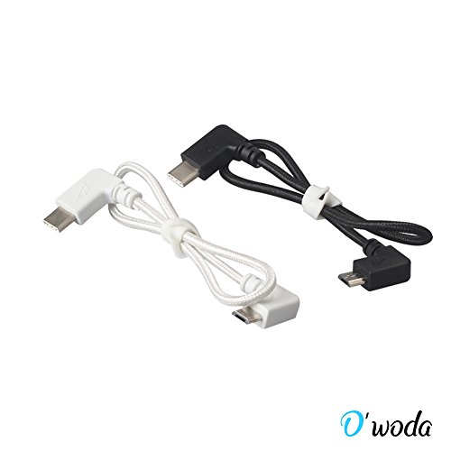 O'woda Micro USB to Lightning Data Cable 11.4inch Nylon Braided Reverse Micro USB Connector for DJI Mavic Pro / Spark to iPhone iPad (Black) - Thumbnail 5