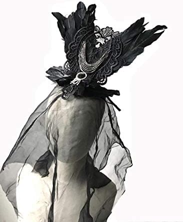 LOTSLIS Prom Women Baroque Exaggerated Feather Headband Catwalk Headdress Photography Photo Festival Dress Cosplay,B