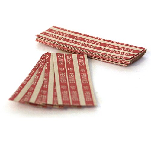 The CoinTainer Co. Flat Coin Wrappers, Penny, 1000 count (30001),Red