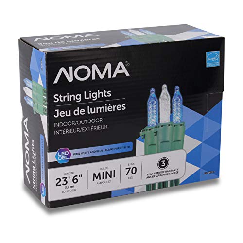 NOMA Premium Mini LED Christmas Lights 70 Blue & Pure White String