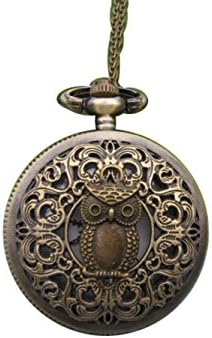 UnknownLarge Vintage Style Pocket Watch Necklace Owl Pocket Watch Pendant