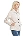 E.JAN1ST Women's Diamond Quilted Jacket Stand Collar Button End with Pocket Coat, Cream, TagsizeXXXL=USsize8