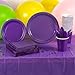 3-PACK DISPOSABLE PLASTIC TABLE COVERS / TABLECLOTHS (PURPLE)
