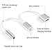 Headphones Adapter for iphone splitter audio and charge 3.5mm Jack Adapter Dongle Earphone Connector for iPhone Xs/Xs Max/XR/X（10）8/8 Plus/7/ 2 in 1 Cables Charge & Aux Audio Support iOS Latest system