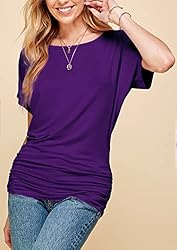 MBJ WT817 Womens Dolman Drape Top with Side