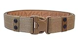 ALAIX Men's Military Style Nylon Tactical Belt Adjustable Rescue Duty Belt Plastic Buckle-Khaki