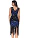 meilun 1920s Sequined Inspired Beaded Gatsby Flapper Evening Dress Prom (M, Blue)