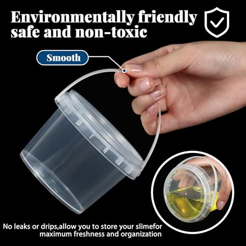 TERRIFI 25 Pcs Storage Containers with Lids and Handles, 10 oz Clear Plastic Buckets, 300ml Mini Storage Case for DIY Art Craft, Pigment, Small Tools, Part Material