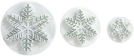 Cocake 3Pcs/Set Snowflake Fondant Cake Decorating Plunger Sugarcraft Cutter Mold Tools Bakeware Tools