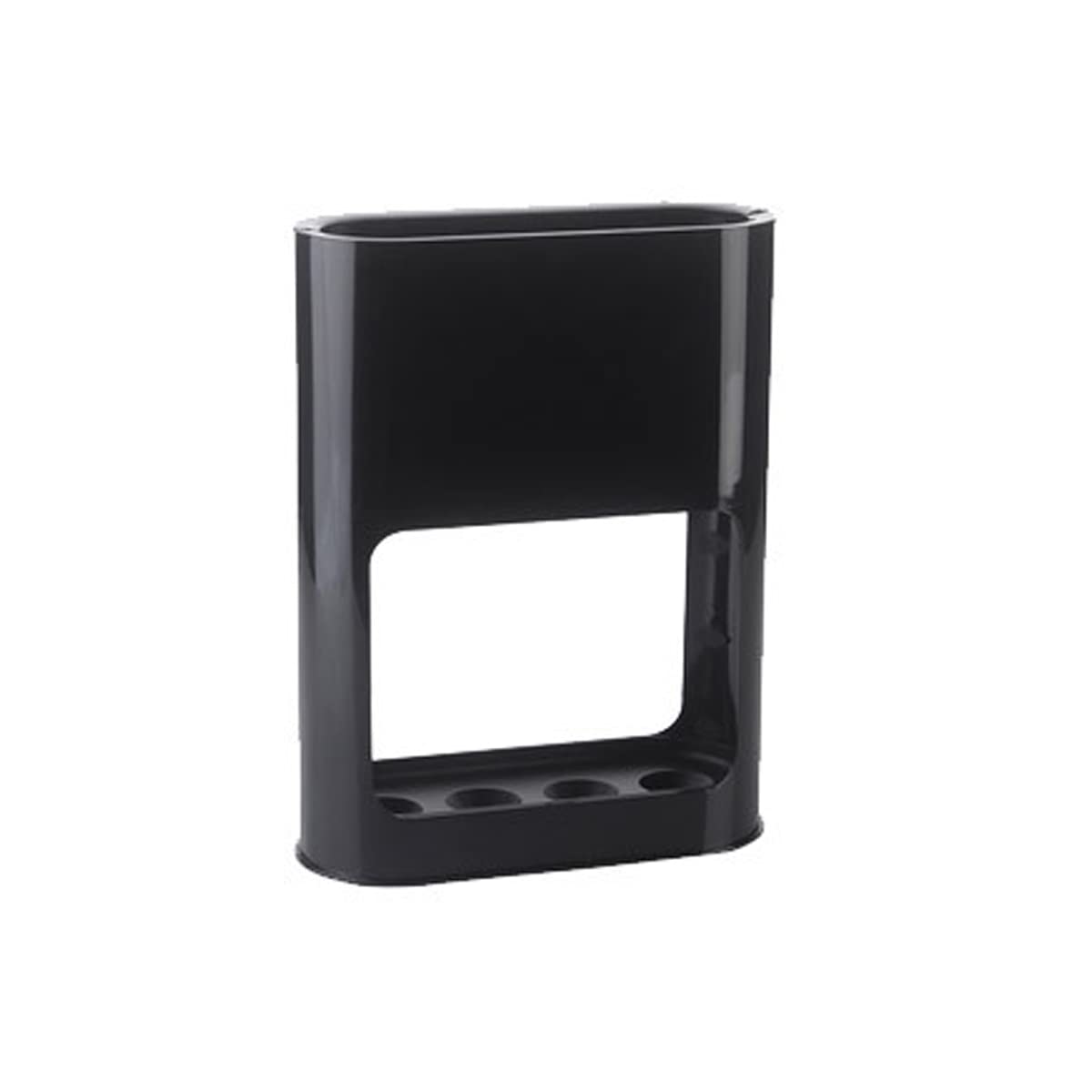 Verve Jelly Umbrella Stand Holder, Plastic Umbrella Stand Storage Rack with Removable Drip Tray for Home Office, Black, 28 * 22 * 9 cm