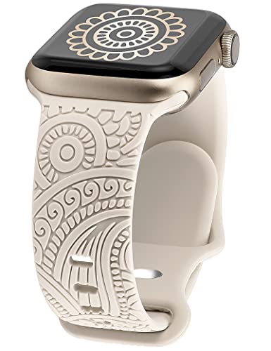 Correa grabada bohemia para Apple Watch 41/40/38 Starlight