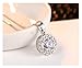 Spiritlele Cluster Crystal Round Pendant Sparkling Silver Tone Diamond Necklace for Women