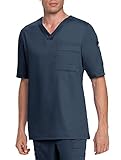Grey's Anatomy Men's 3 V-Neck Scrub Top, Steel, Medium