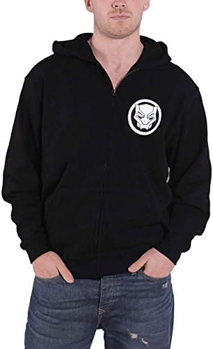 Black Panther Hoodie King Wakanda Inspired Official Mens Black Zipped