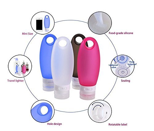 iNeibo 3.3 oz set of 3 Silicone Travel Bottles TSA Airline Carry On Approved Squeezable Refillable Travel Containers For Shampoo, Conditioner, Lotion, Toiletries (3, 3.3oz) - Thumbnail 6