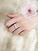 SPILOVE Serend 18k White Gold Plated White Cubic Zirconia CZ Band Bow Ring, Size 9