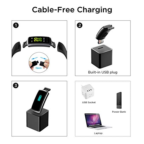 Fitness Tracker, Activity Tracker Smart Watch with Call & SMS Reminder, IP68 Water