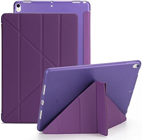 iPad Pro 10.5 Case, XULIS Lightweight Smart Case, PU Leather Front and Translucent Soft TPU Back With Stand and Magnetic Auto Sleep/ Wake Function for iPad Pro 10.5 2017 Release ( Multi-fold Purple)