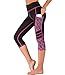 IMIDO Women's Yoga Capri Pants Sport Tights Workout Running Leggings with Side Pocket (L, Hot Pink Capri Pants)