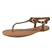 Sandalup Women's Claire Thong Flat Sandals with Buckle Brown Size 07