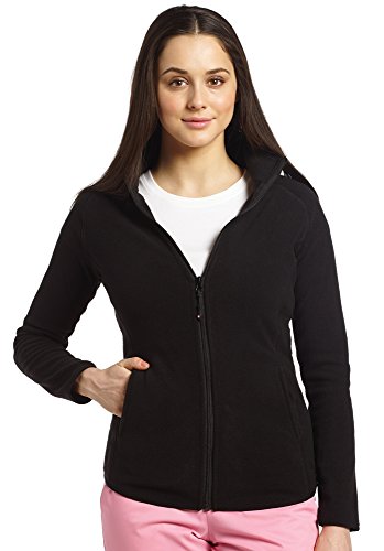 Allure by White Cross Women's Polar Fleece Zip Front Solid Scrub Jacket Medium Black
