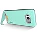 CoverON SecureCard Series Galaxy S8 Case, Credit Card Holder Hybrid Phone Cover with Faux Brushed Metal Design - Mint Teal