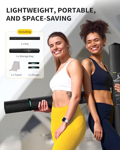 CAMBIVO Large Yoga Mat 183 x 122 cm, 6 mm/8 mm/10 mm/12 mm Pilates Fitness TPE Non-Slip Thick Gym Mat for Home Exercise, Gym, Sport